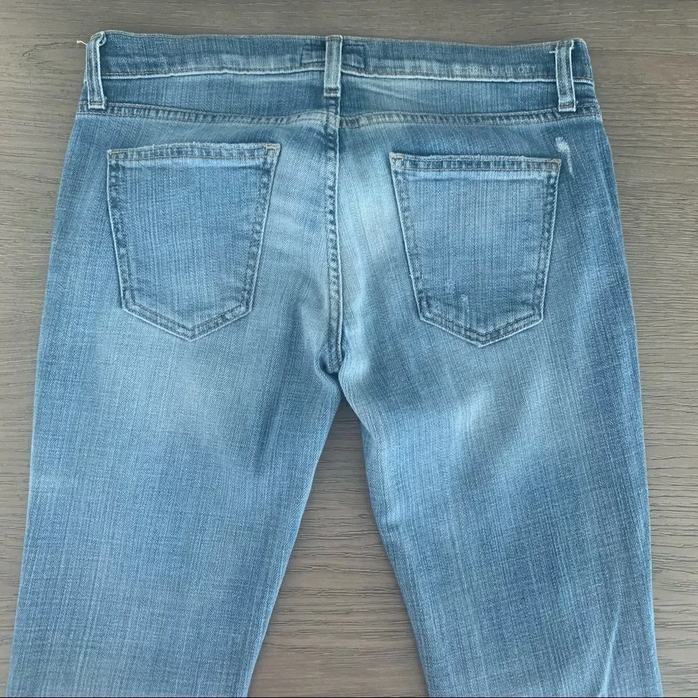 Current Elliot The Ankle Skinny Distressed Jeans in Light Wash Size 26